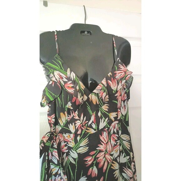 Likely Tulip Rae Wrap Dress Size 6 Ruffled Floral Asymmetric Maxi Lined Party - Picture 4 of 10
